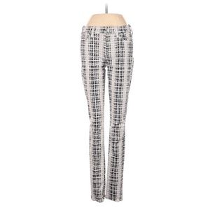 7 For All Mankind Skinny Jeans in Black and White Houndstooth Plaid
